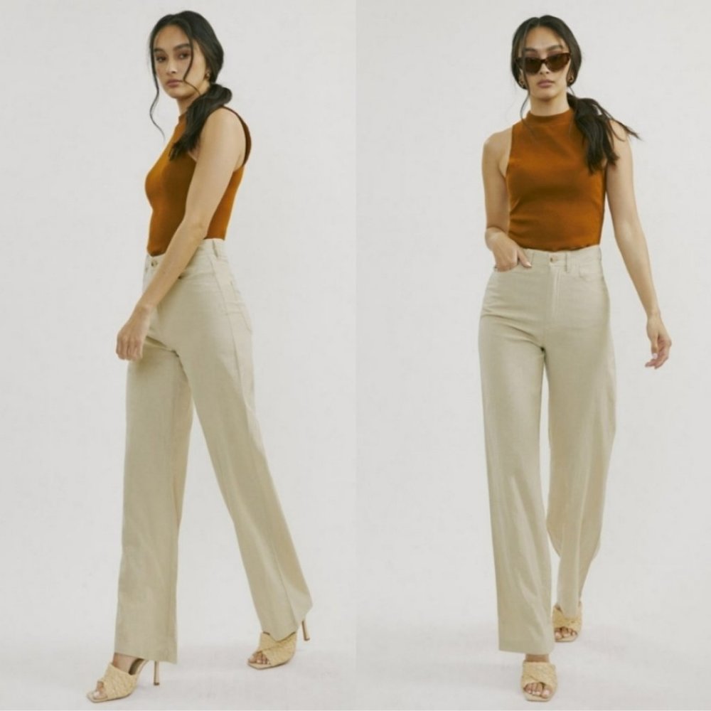 19166  KanCan Linen Wide Leg Pants - Picture 3 of 6